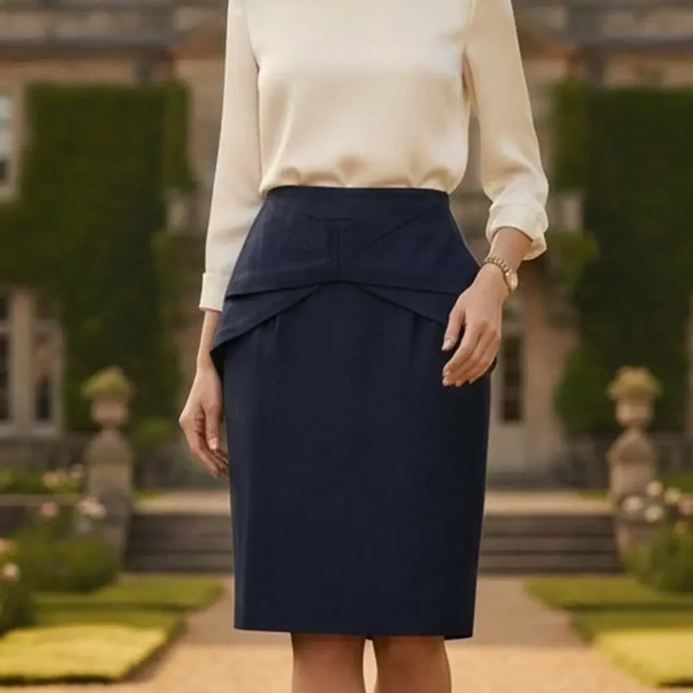 Girls from Savoy NWT Navy Peplum Pencil Skirt 6